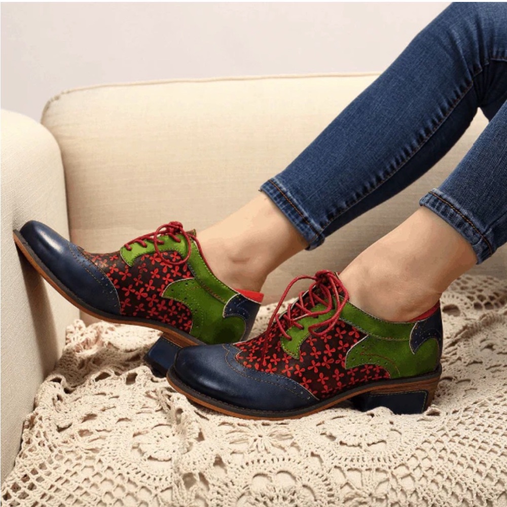 Stylish Multicolor SOCOFY Oxford Shoes🤩💙🧡❤️